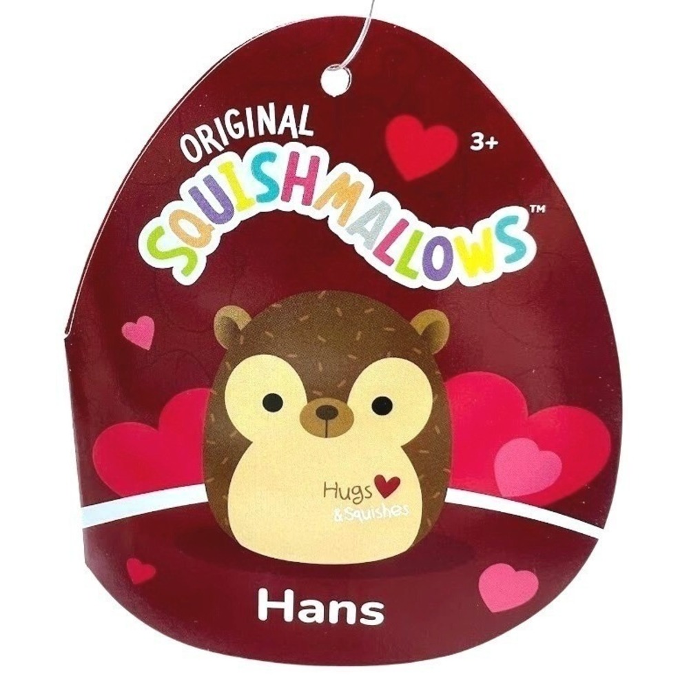 Squishmallows 8" Hans the Hedgehog Valentine Hugs & Squishes Plush NWT - Picture 5 of 6